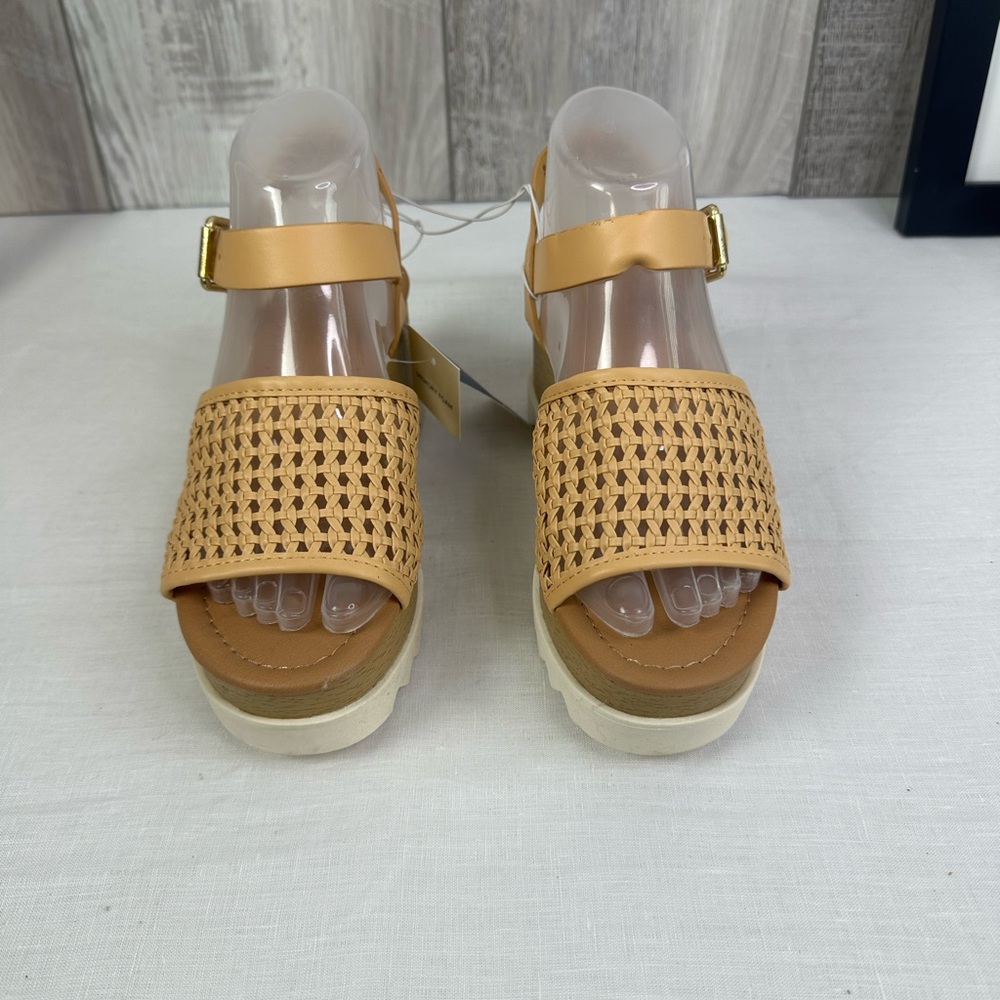 Target Tan Woven Wedge Sandals - Picture 3 of 6